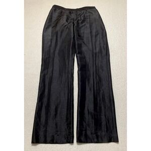 Tally Taylor Paris Pants Women's 14 Black Lightweight Wide Leg Elastic Waist